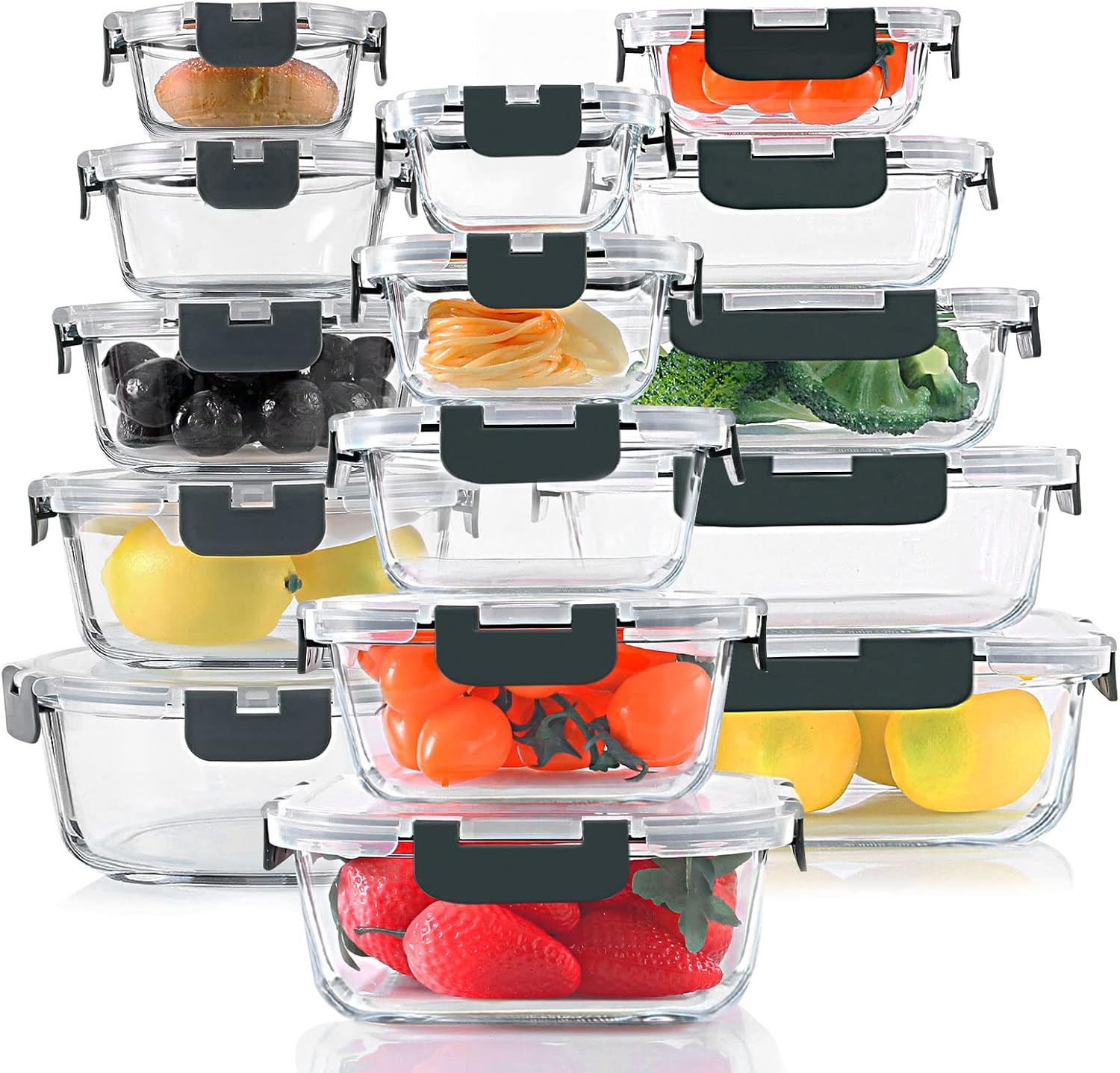 30-Piece Glass Storage Container Set