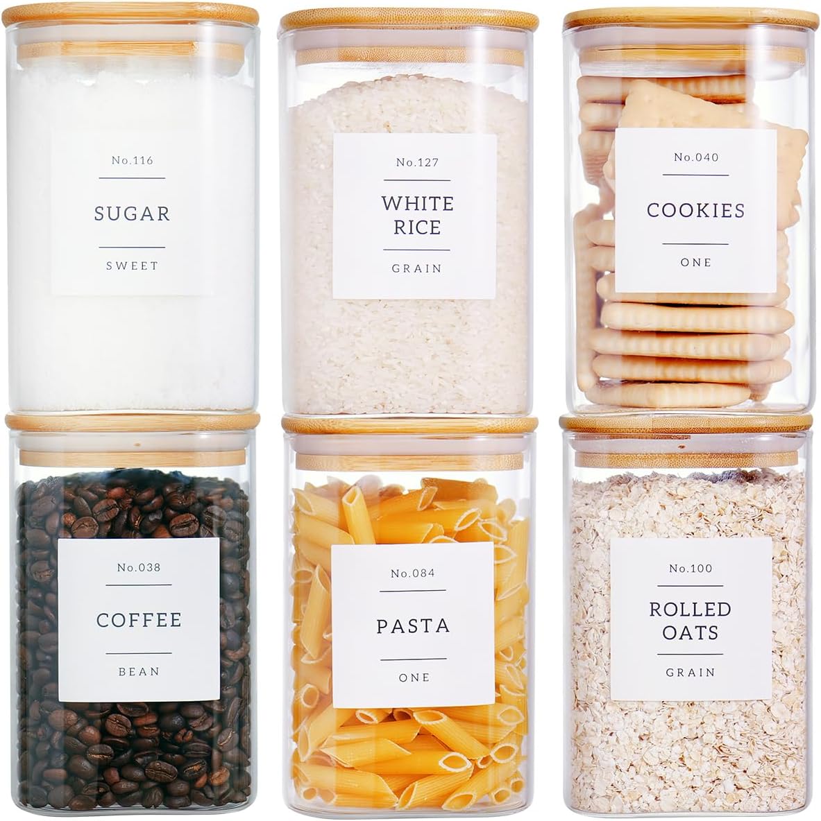 Square Glass Kitchen Jars